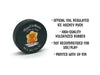 item details are written out next to hockey puck with 1st fathers day designofficial NHL regulated ice hockey puck, high-quality vulcanized rubber, not recommended for use and play, printed with UV ink