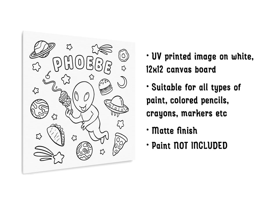 UV printed image on white, 12x12 canvas board
suitable for all types of paint, colored pencils, crayons, markers, etc
matte finish
Paint NOT INCLUDED