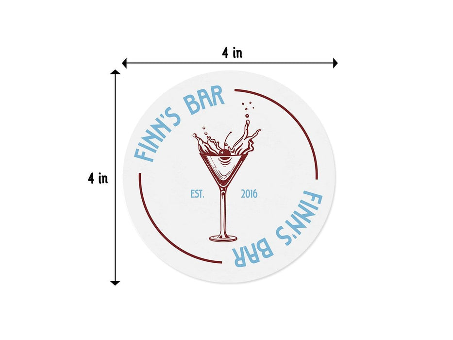 Single coaster with size measurements. 4 inch width and 4 inch height.