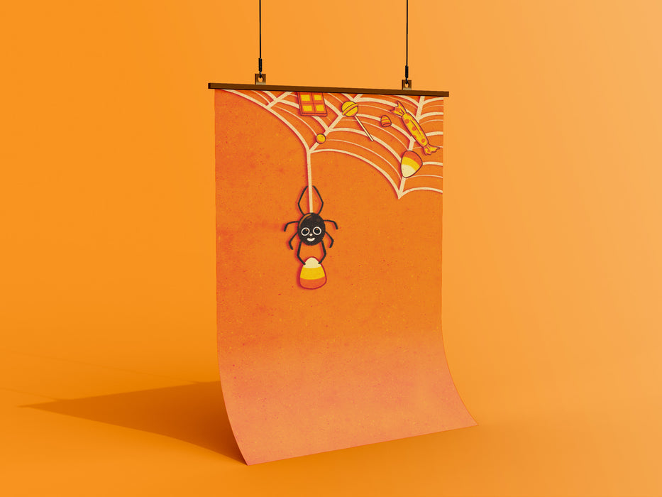 Retro Candy-Crazed Halloween Spider - Art Print