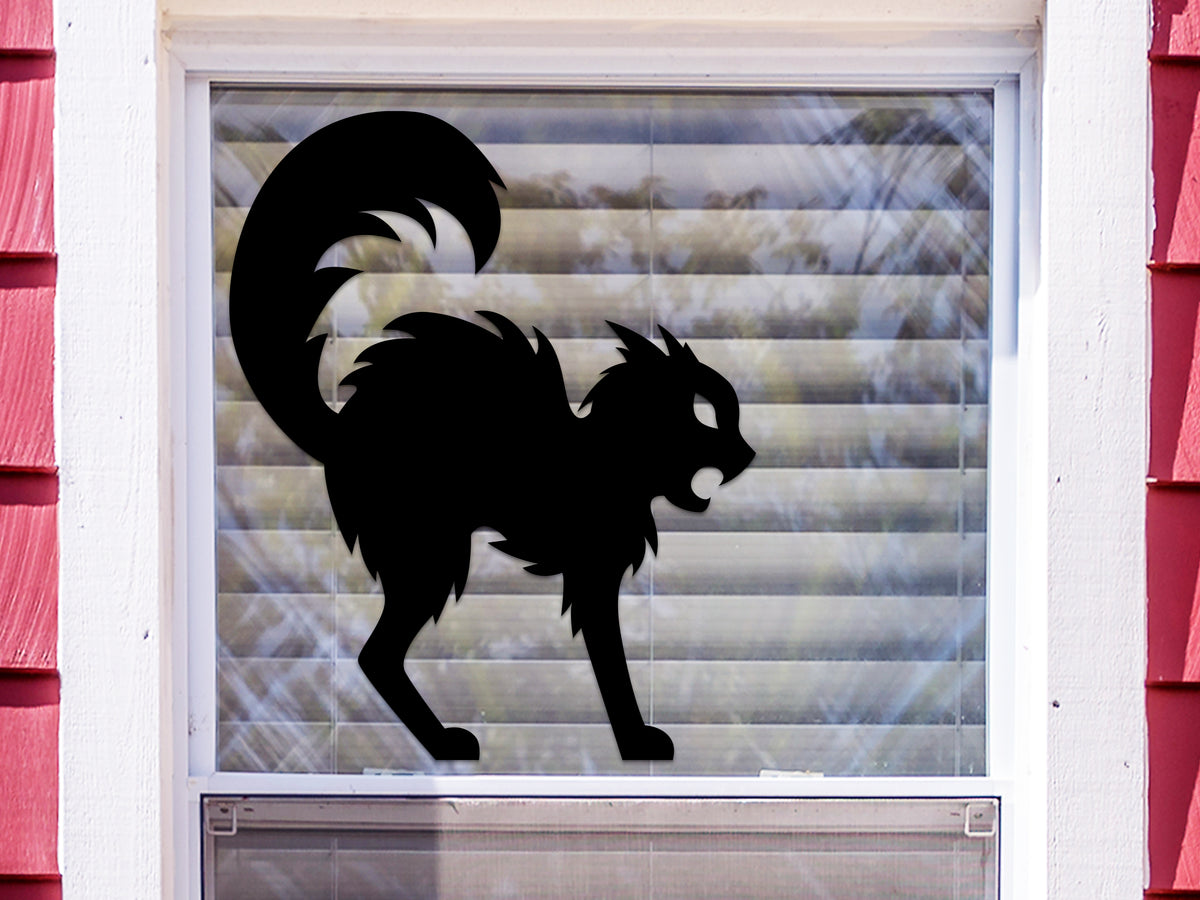 halloween window silhouettes cat