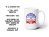 15 oz. ceramic mug 4.5 tall x 3.25 diameter printed on 2 sides professional dye sublimated printing (wont scratch or wash off!) dishwasher and microwave safe