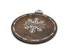 dark brown ornament cookie tray with snowflake design that says Rensing and Milk and cookies for Santa