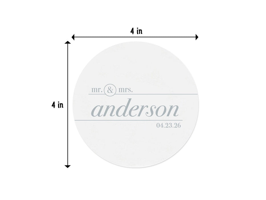 Single coaster with size measurements. 4 inch width and 4 inch height.