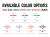 color options come in red, blue, green, pink, gray, orange, and black