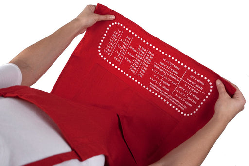 Cheat Sheet Apron showing chart