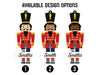 Ornament shown features Nutcracker Design. The following design options are shown: 1. Light Skin Tone, 2. Medium Skin Tone, 3. Dark Skin Tone