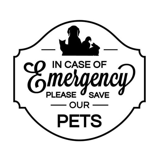 in case of emergency black pet sticker