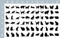 large selection of cat silhouettes are shown