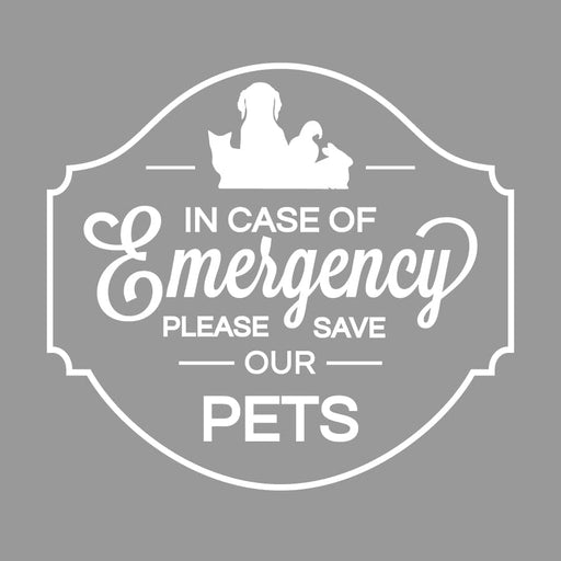 in case of emergency white pet sticker