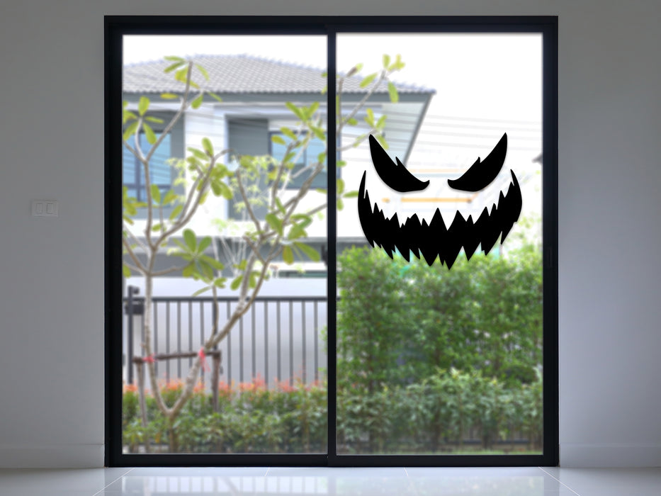 Scary Pumpkin Face Window Sticker Kit | Vinyl Decal