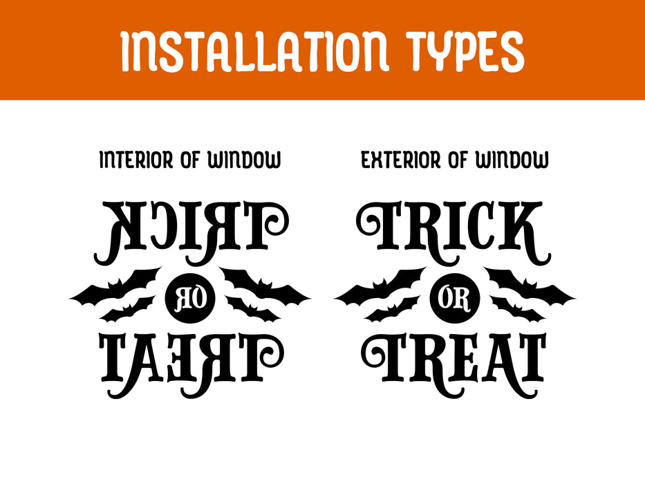 trick or treat vinyl sticker installation types