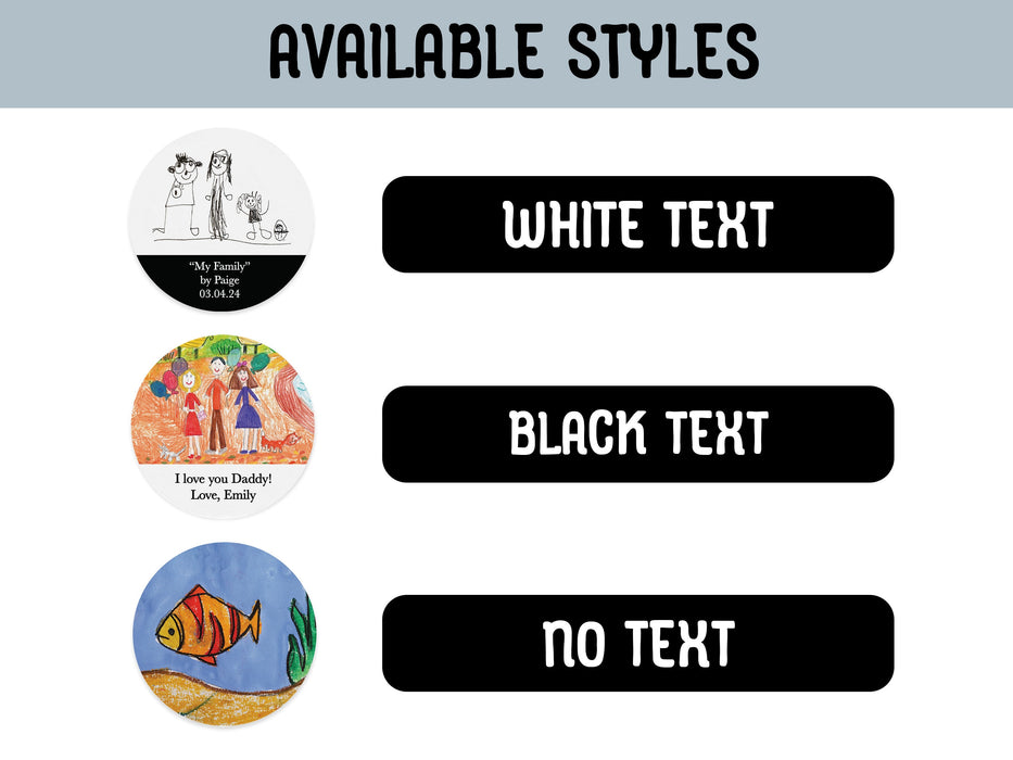 available styles include white text, black text, and no text